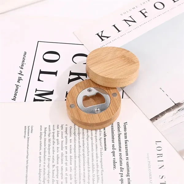 Wooden Round Beer Bottle Opener