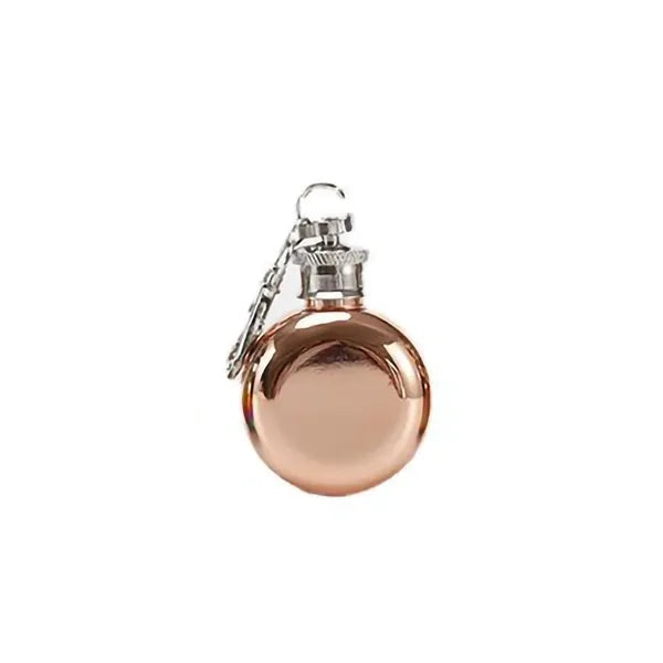 1oz Stainless Steel Round Keychain Portable Shot Flask