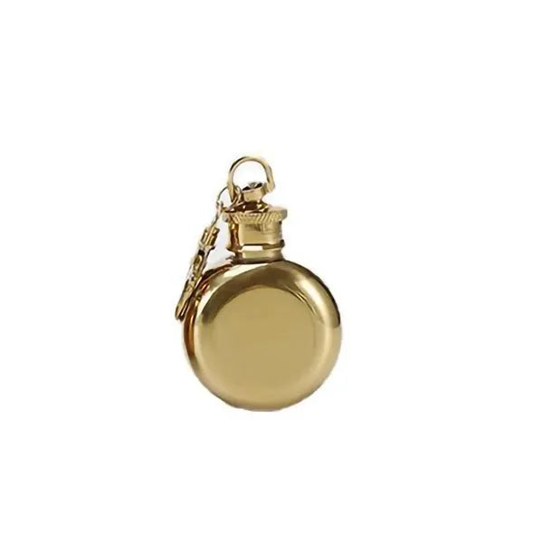 1oz Stainless Steel Round Keychain Portable Shot Flask