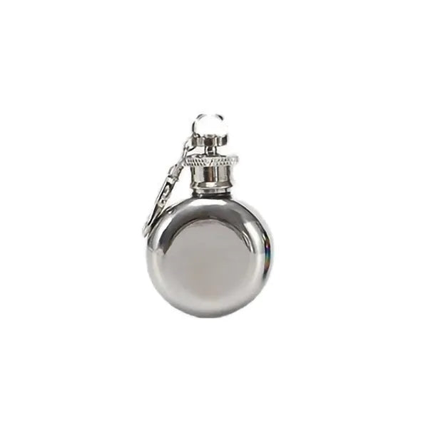 1oz Stainless Steel Round Keychain Portable Shot Flask