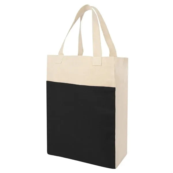 Canvas Shopper Tote Bag With Front Pocket
