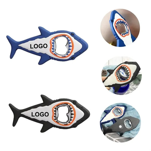 Flexible Rubber Shark-Shaped Bottle Opener
