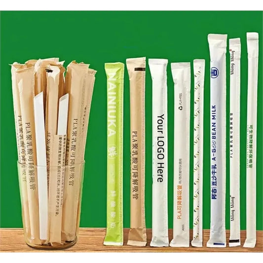 Paper Wrapped Corn Starch PLA Straws