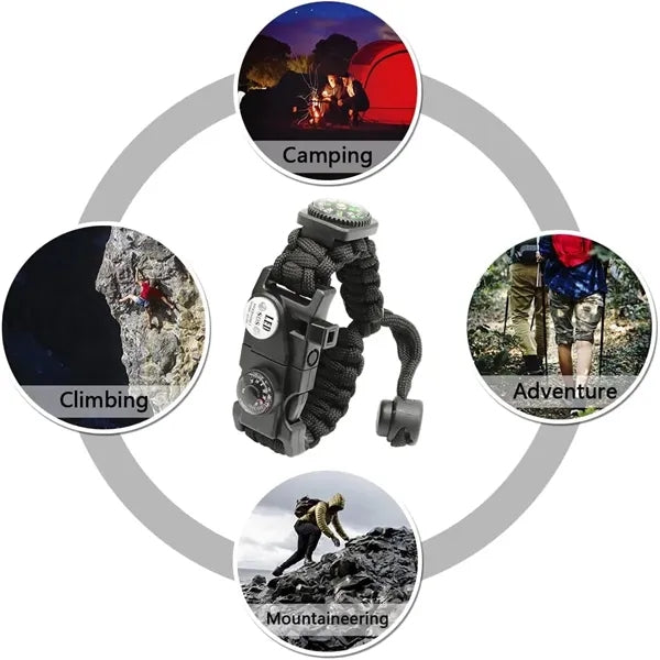 20IN1 Survival Paracord Bracelet Adjustable GearKit With LED