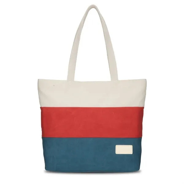 Women's Canvas Shoulder Handbag Summer Beach Tote Bag