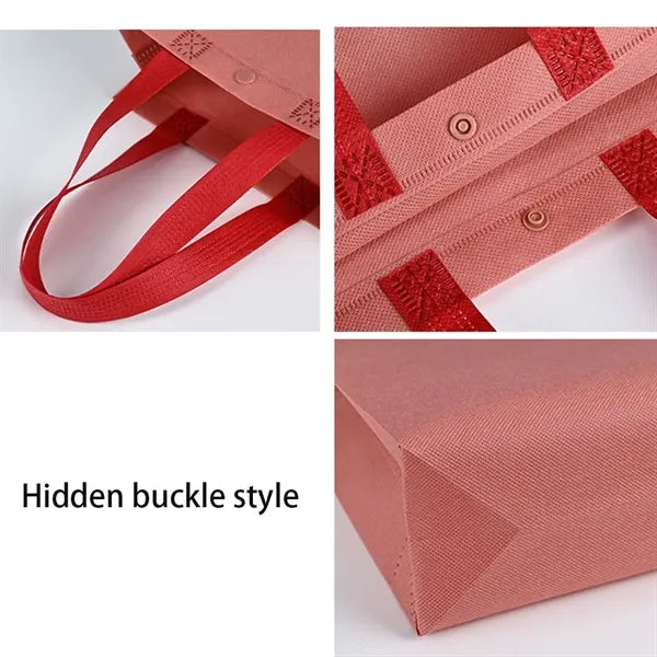 Snap Button Closure Nonwoven Tote Bags