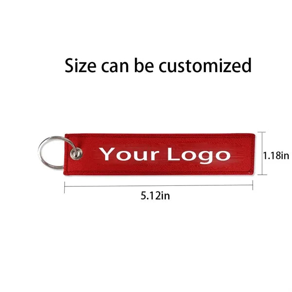 5'' Custom Embroidery Fabric Keychain with keyring
