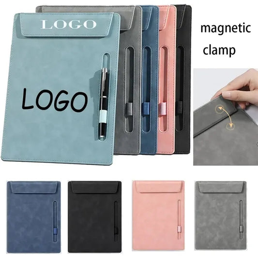 A4 PU Leather Clipboard & File Folder with Elastic Pen Loop
