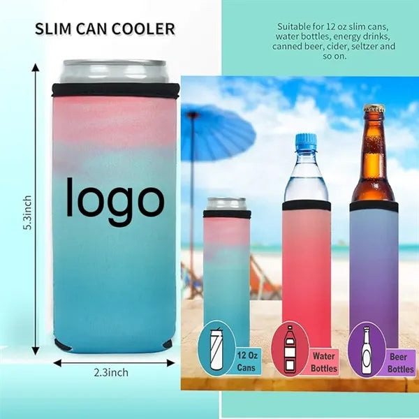 12oz Custom Full Color Beer Soda Bottle Can Cooler Sleeve