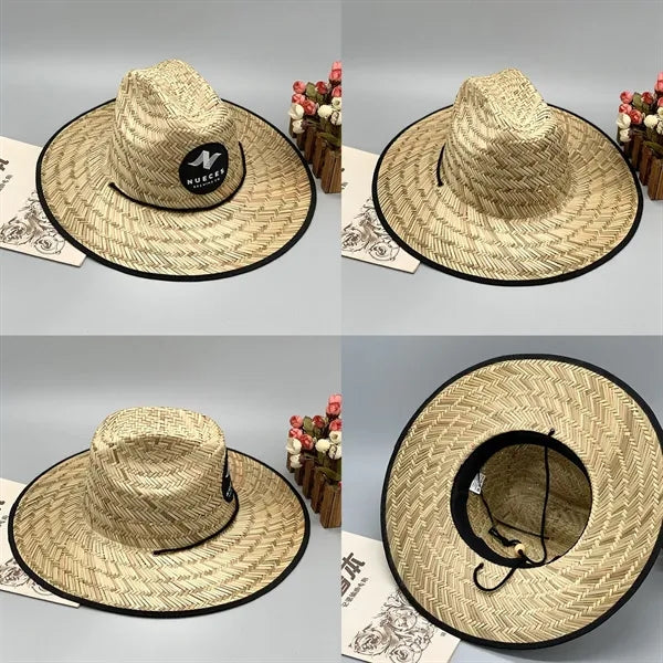 Outdoor Hollow Straw Large Brim Beach Lifeguard Hat