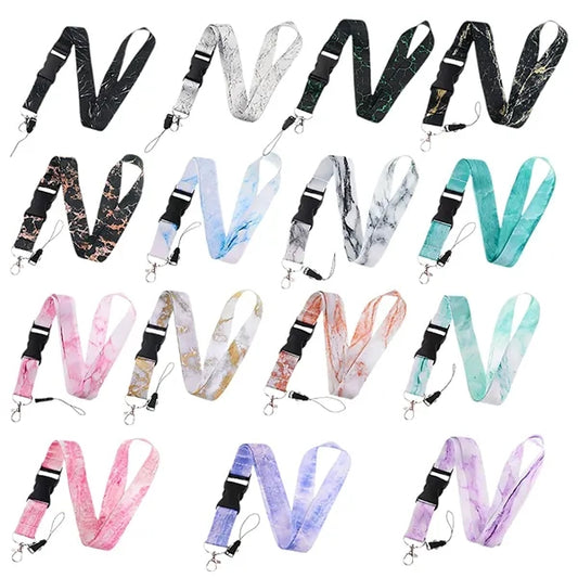 Marble Print Detachable Neck Strap Lanyard