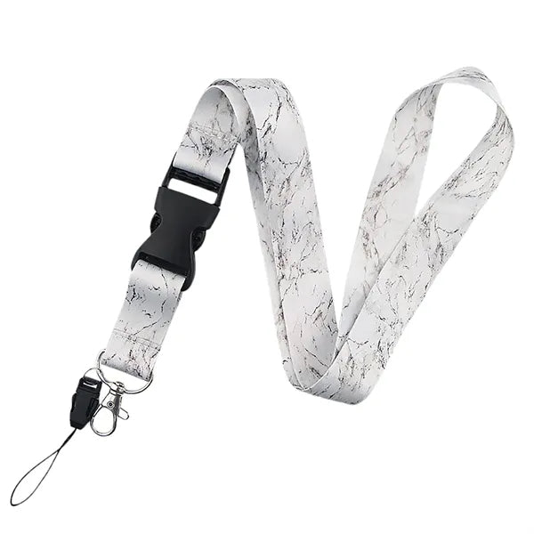 Marble Print Detachable Neck Strap Lanyard