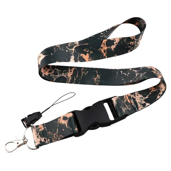 Marble Print Detachable Neck Strap Lanyard
