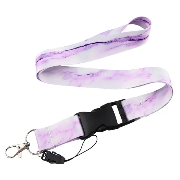 Marble Print Detachable Neck Strap Lanyard