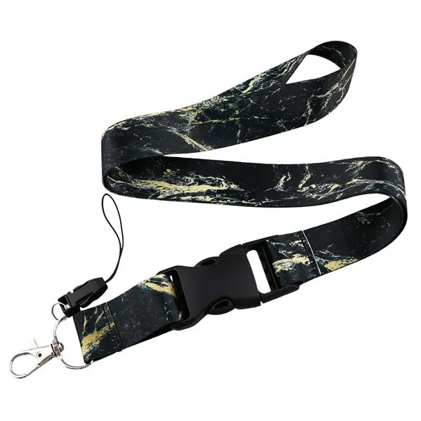 Marble Print Detachable Neck Strap Lanyard