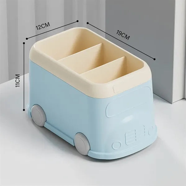 Bus Shaped Pen Pot Desk Organizer Case Cosmetic Brush Holder