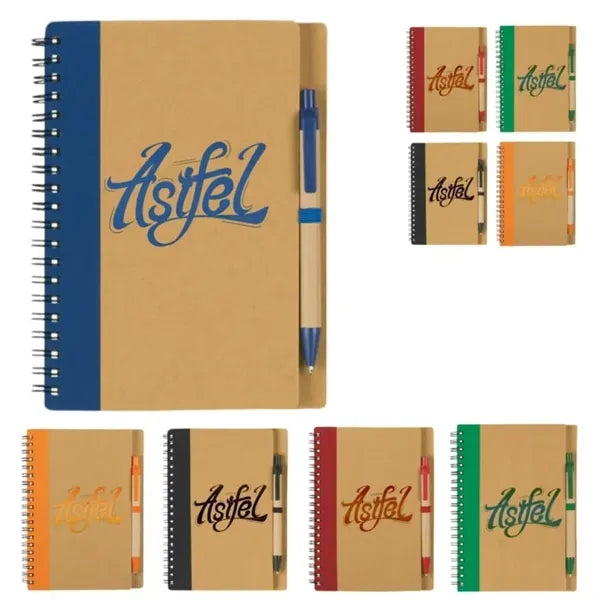 5" x 7" Spiral Notebook With Pen