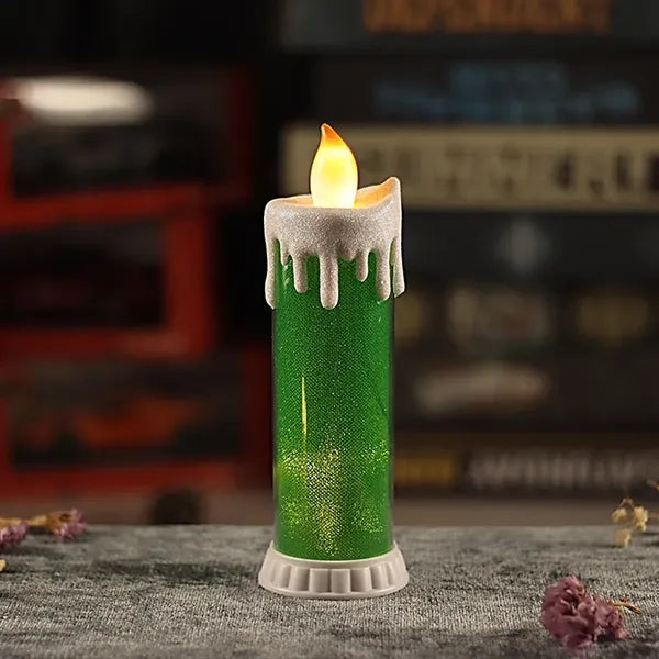 Glitter Flameless LED Christmas Candle With Battery Operated