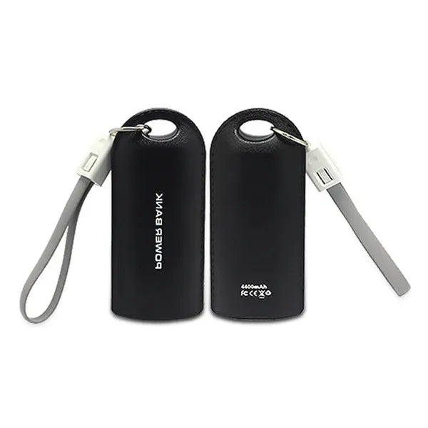 4000mAh Leather Effect Key Chain Power Bank With Cable Strap