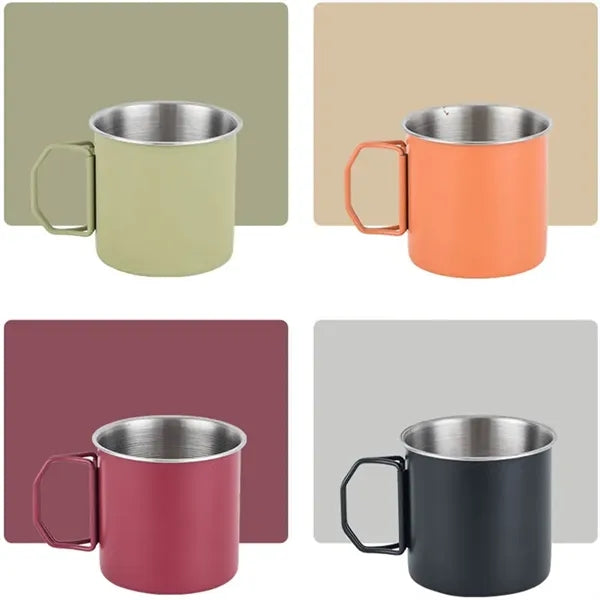 12oz Stainless Steel Mug Folding Travel Camp Cup With S Hook