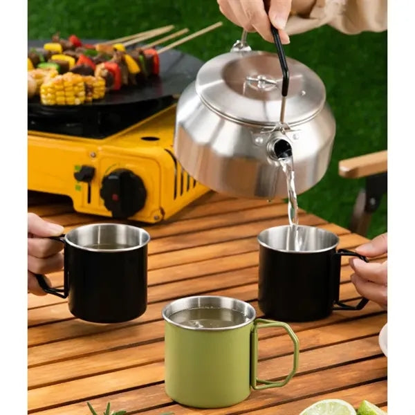 12oz Stainless Steel Mug Folding Travel Camp Cup With S Hook