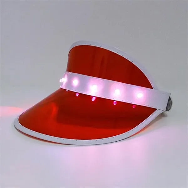 Adjustable UV Protection Reflective Sun Visor Hat with Light