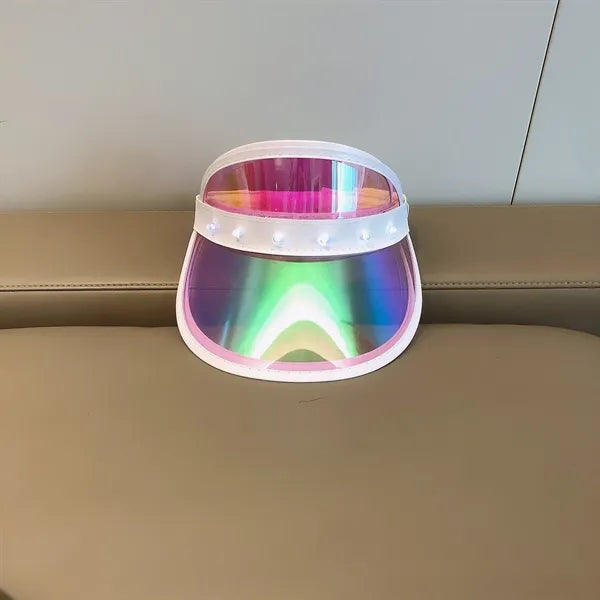 Adjustable UV Protection Reflective Sun Visor Hat with Light