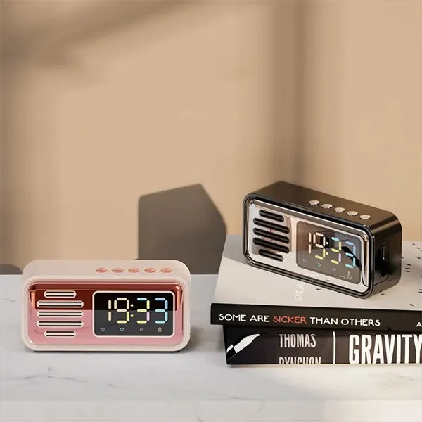 Retro IPX5 Waterproof Wireless Audio Speaker Alarm Clock
