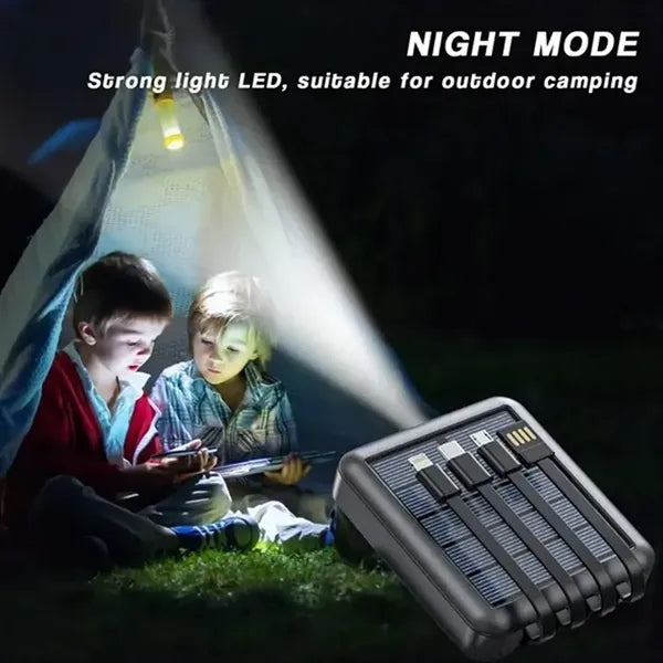 10000mAh Solar Power Bank With Cable