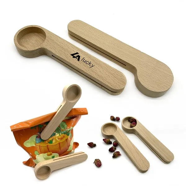 Wooden Coffee Scoop with Bag Sealer