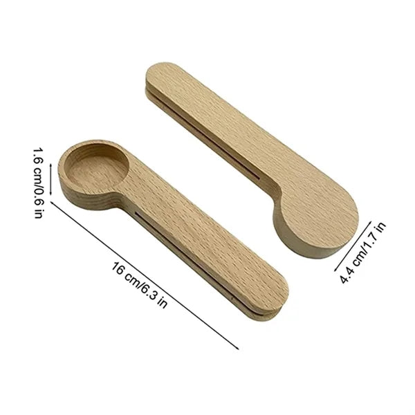 Wooden Coffee Scoop with Bag Sealer