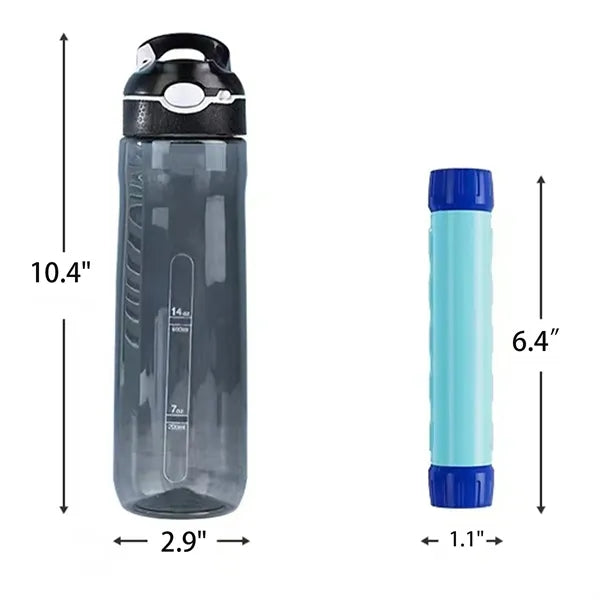 25oz Outdoor Emergency Survival Water Filter Straw Bottle