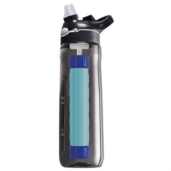 25oz Outdoor Emergency Survival Water Filter Straw Bottle