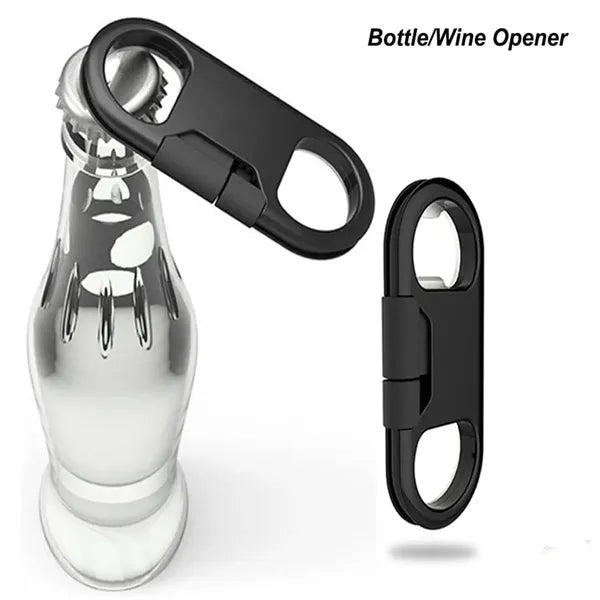 Bottle Opener Keychain with Charging Cable