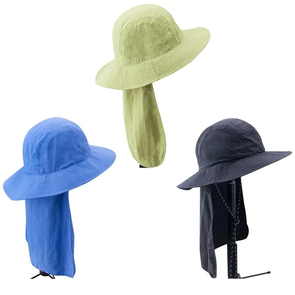 Wide Brim Sun Hat With With Neck Flap
