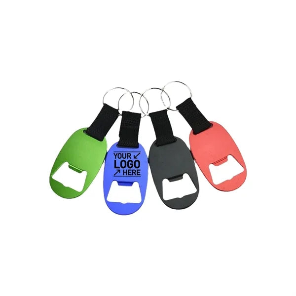 Oval Aluminum Bottle Opener W/ Key Ring