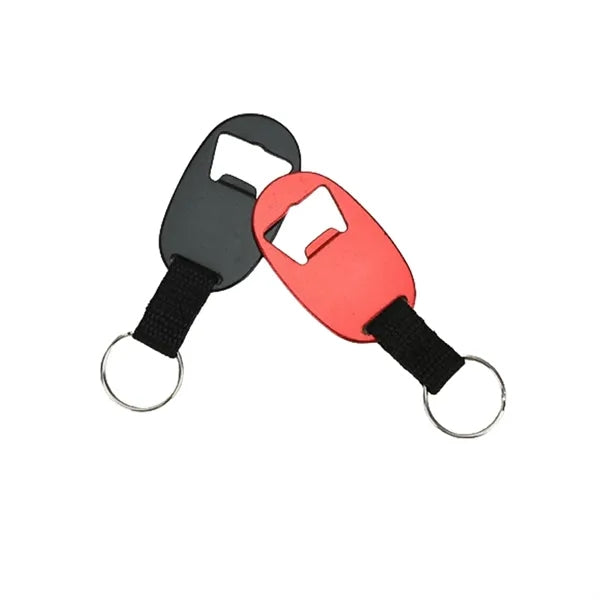 Oval Aluminum Bottle Opener W/ Key Ring