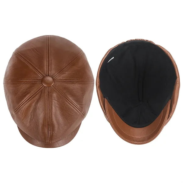 Pu Faux Leather Hat French Beret