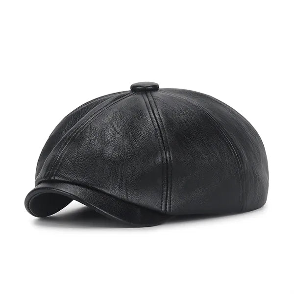 Pu Faux Leather Hat French Beret