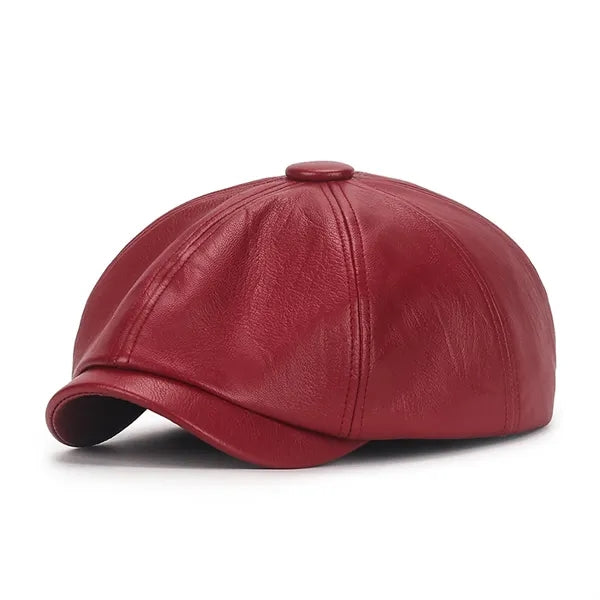 Pu Faux Leather Hat French Beret