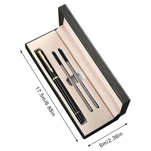 Metal Black Fountain Pen With Gift Box