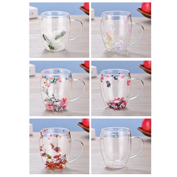 350Ml Double Walled Glass Mug
