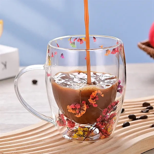 350Ml Double Walled Glass Mug