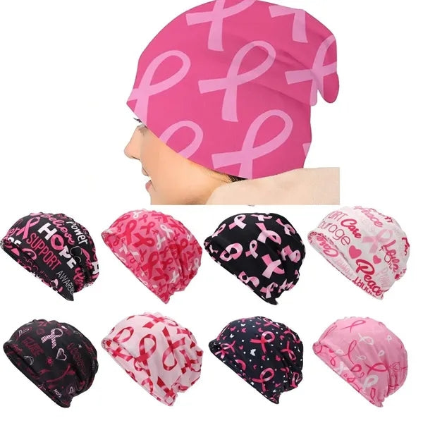 Breast Cancer Slouchy Beanie Hats