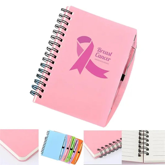 Pink Ribbon Spiral Notebook with Pen