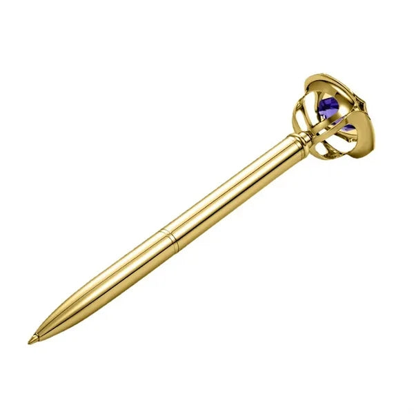 Creative New Rose Flower With Diamond Metal Ballpoint Pen