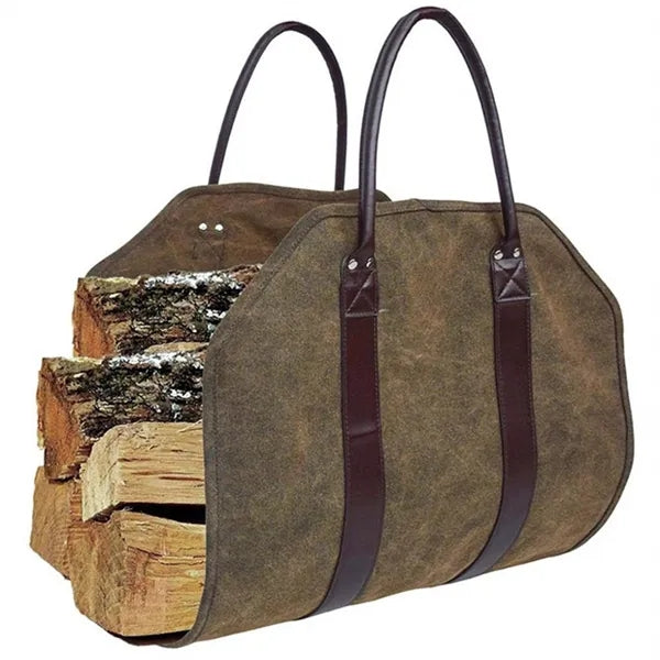 Durable Canvas Firewood Carrying Bag Customizable