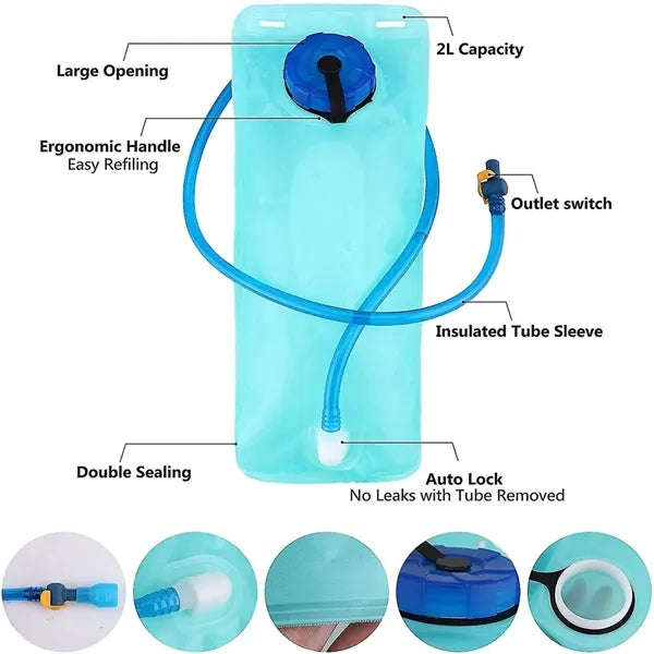 2L Foldable Portable Water Bag For Outdoor Cycling Hiking