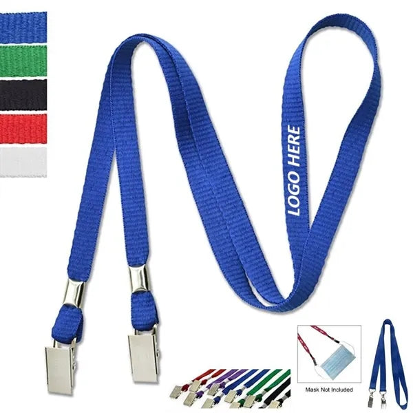 3/8" Lanyard/Mask Holder w/ 2 Bulldog Clips