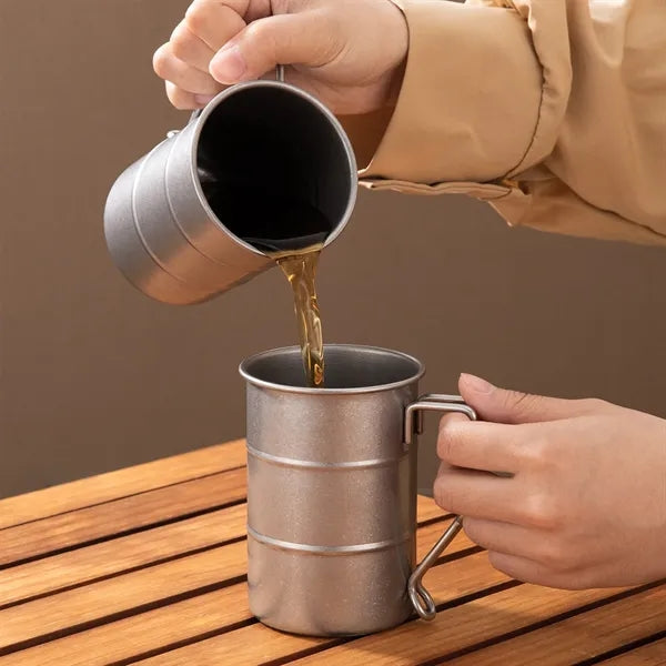 Outdoor Stainless Steel Mug Retro Large Capacity Creative